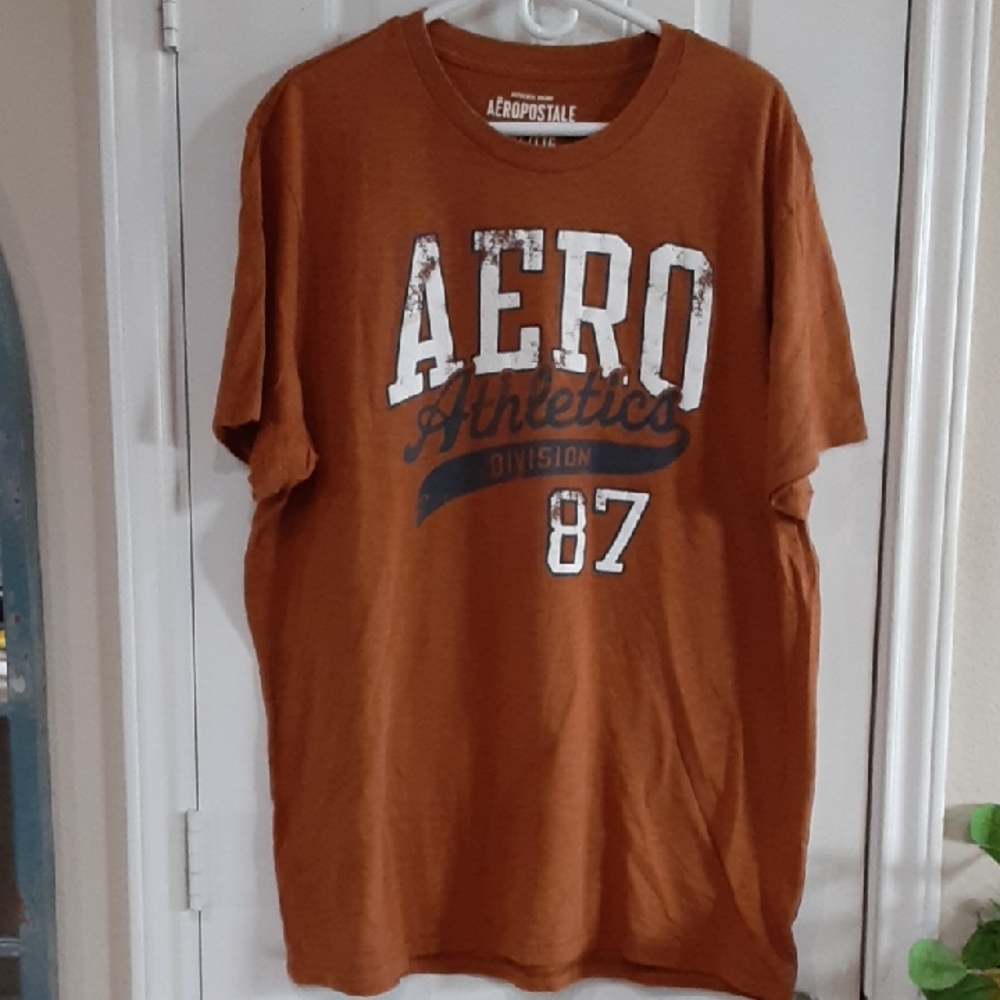 Vintage Aeropostale Men's "Aero 87" Graphic Tee - Rust Orange - XXL - EUC